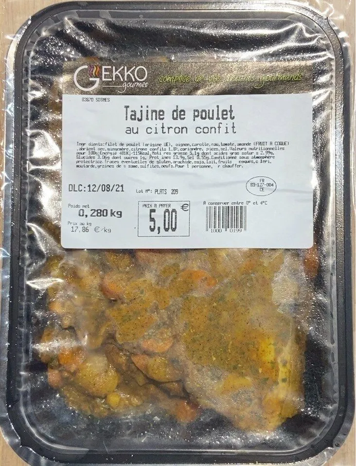 Tajine de poulet au citron confit