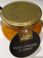 Peach halves in syrup with amaretto