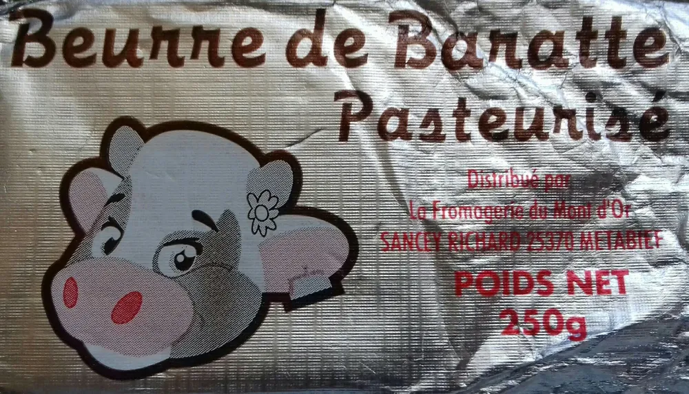 Beurre de Baratte pasteurisé