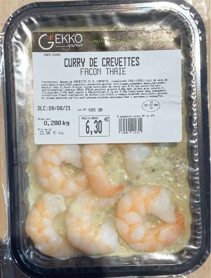 Curry de crevettes