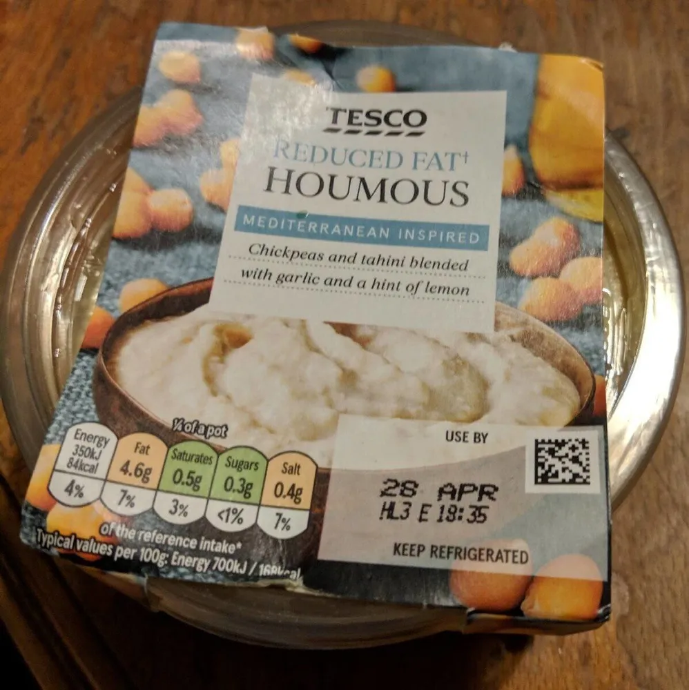 Reduced fat houmous