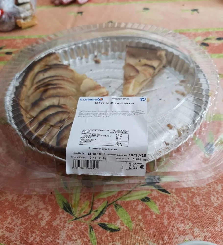 Tarte pomme 8/10 parts