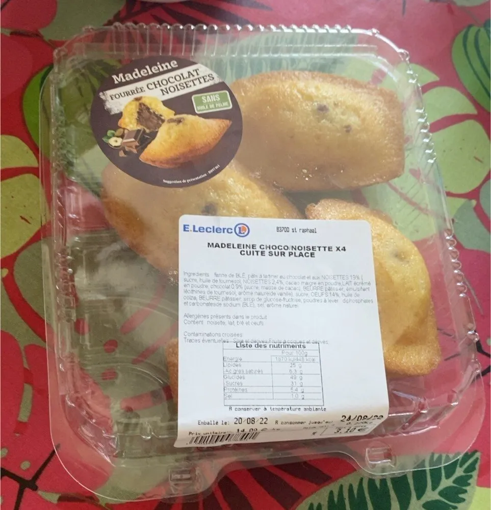Madeleine choco noisette