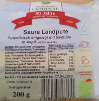 Saure Landpute in Aspik