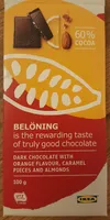 Chocolat noir saveur orange, caramel et amandes