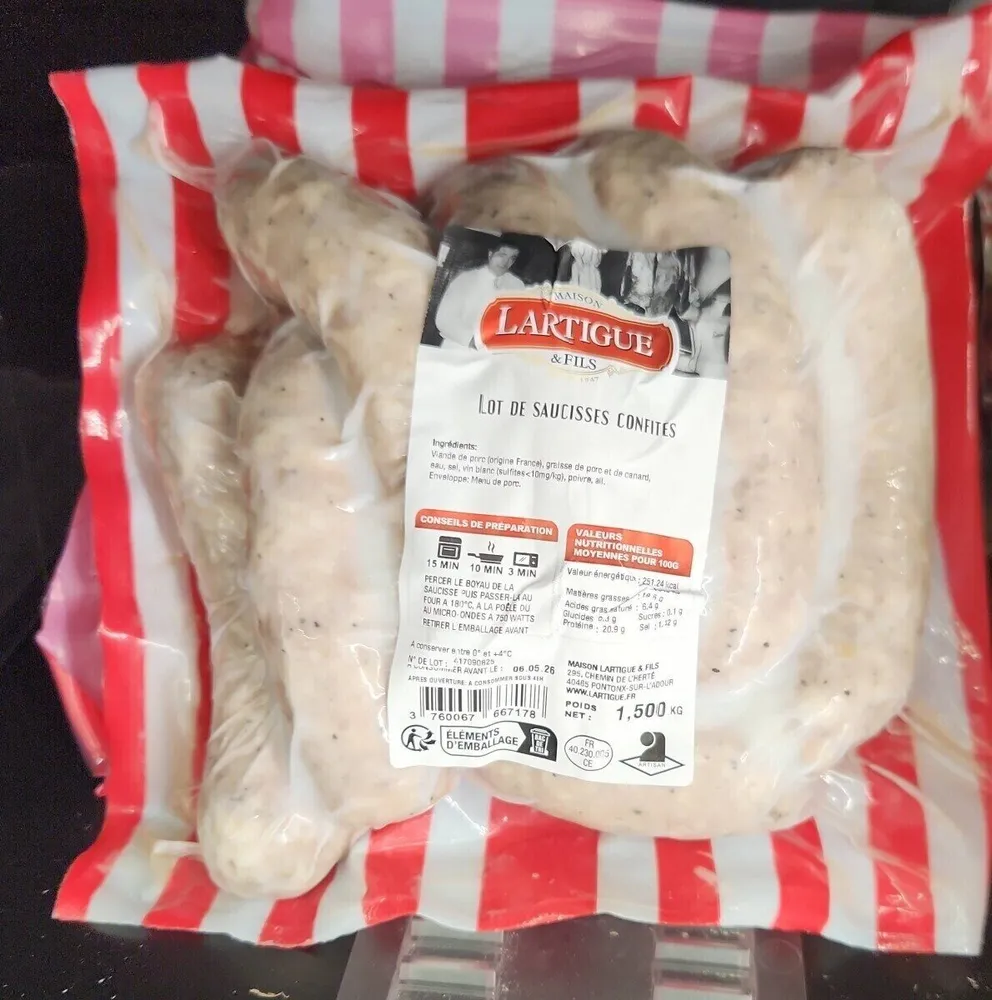 Lot de saucisses confites