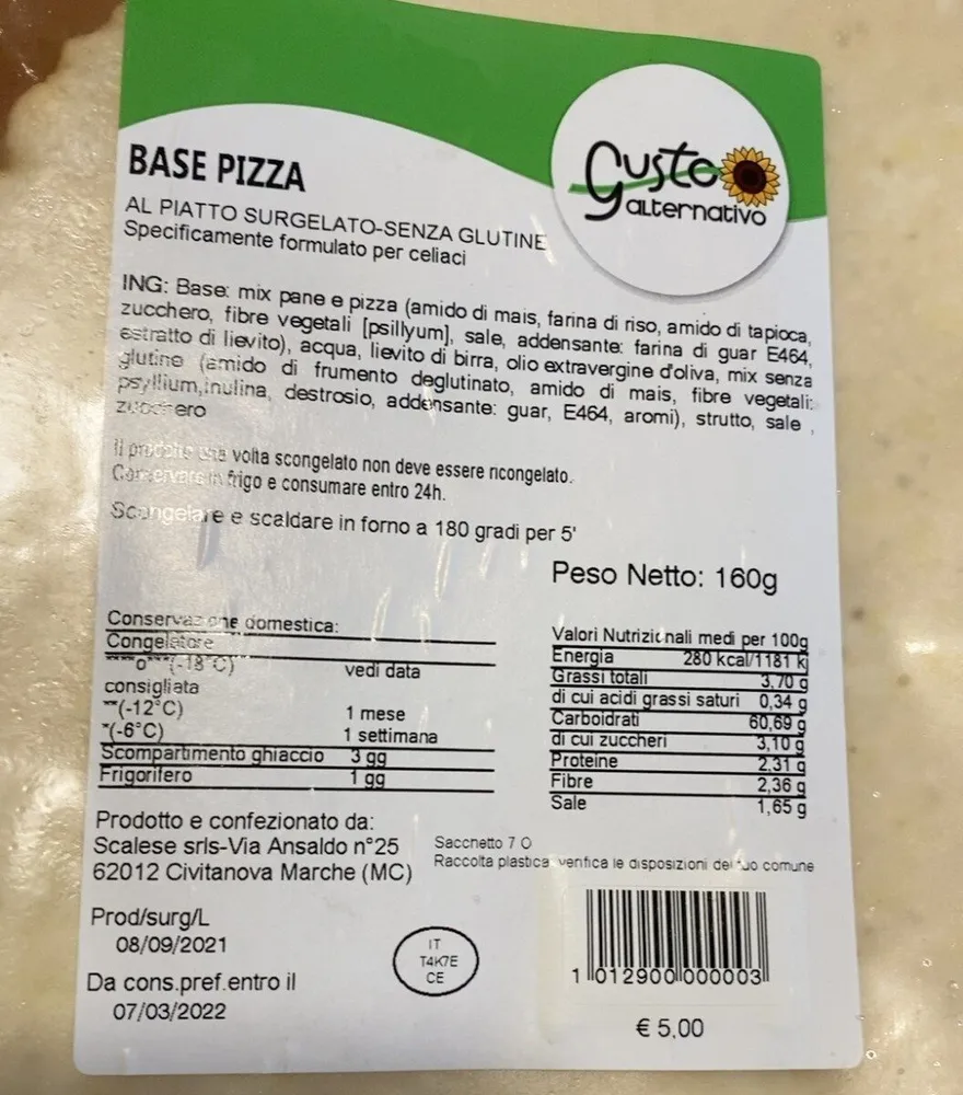Base pizza
