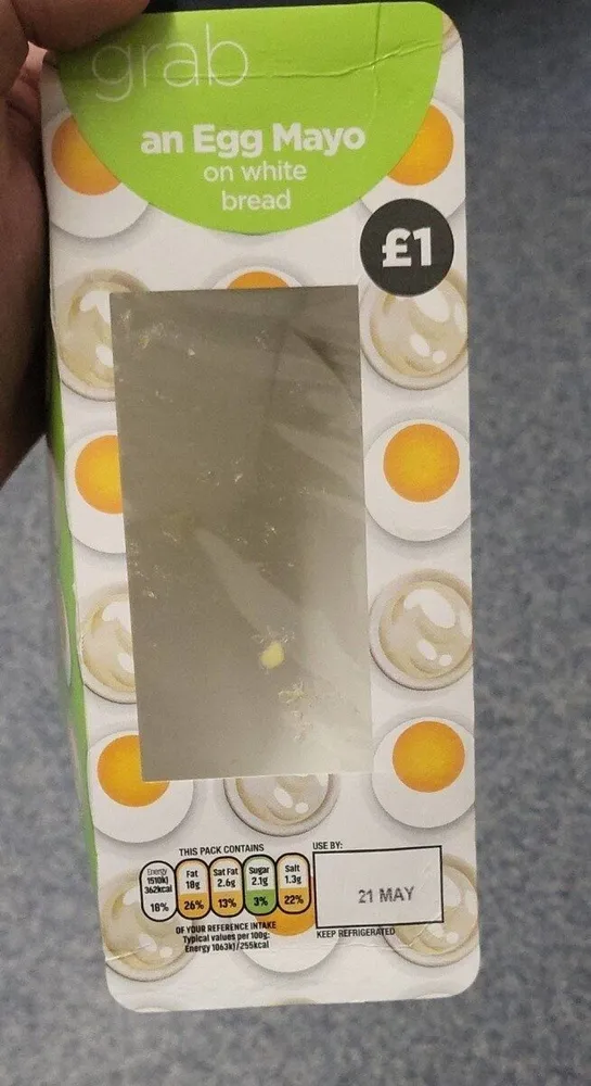 Egg mayo on white bread