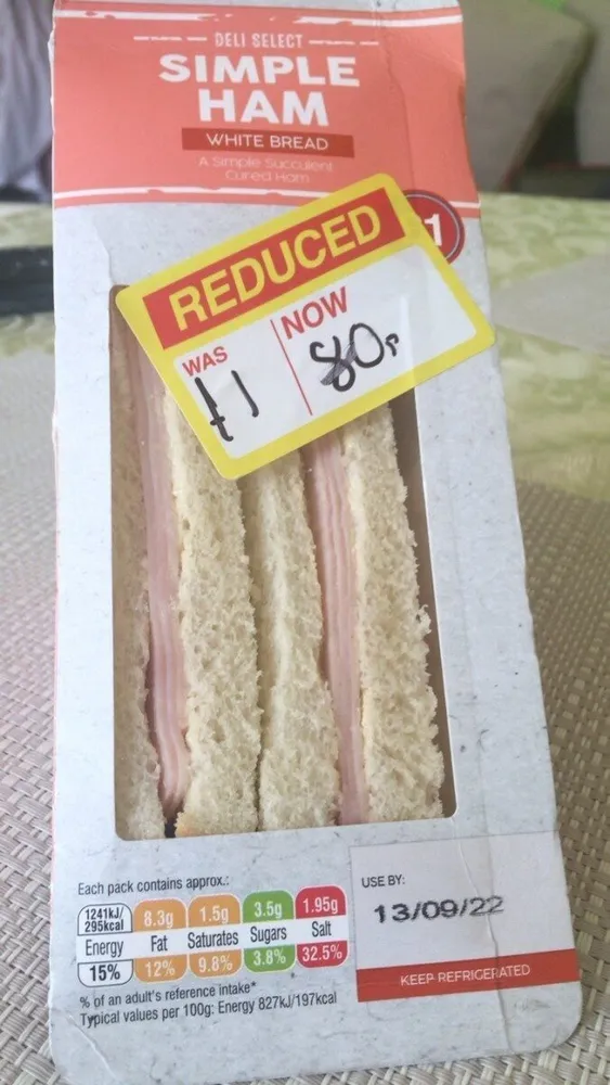 Simple ham white bread