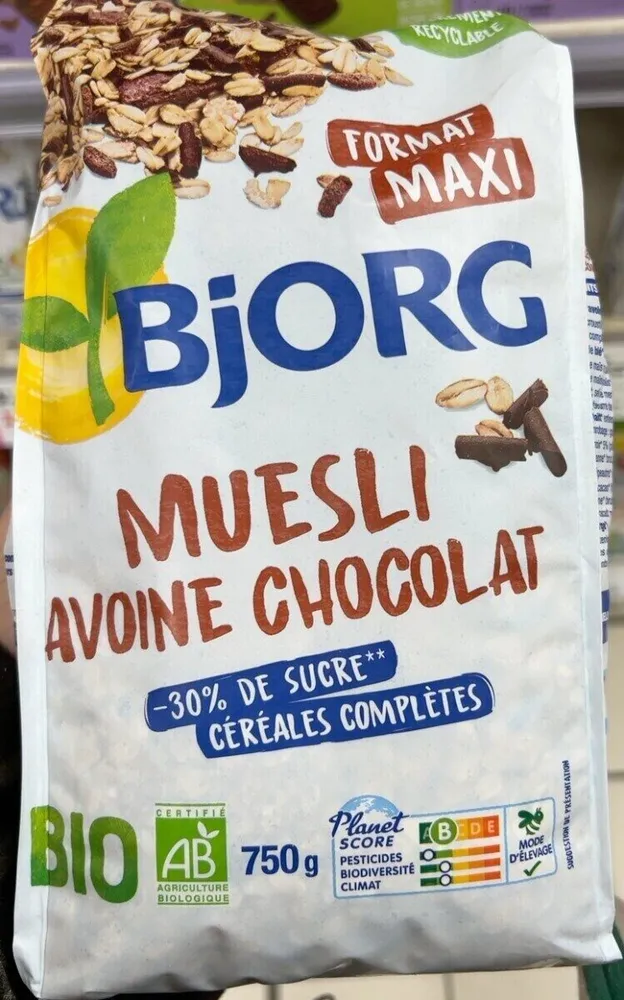 Muesli avoine chocolat