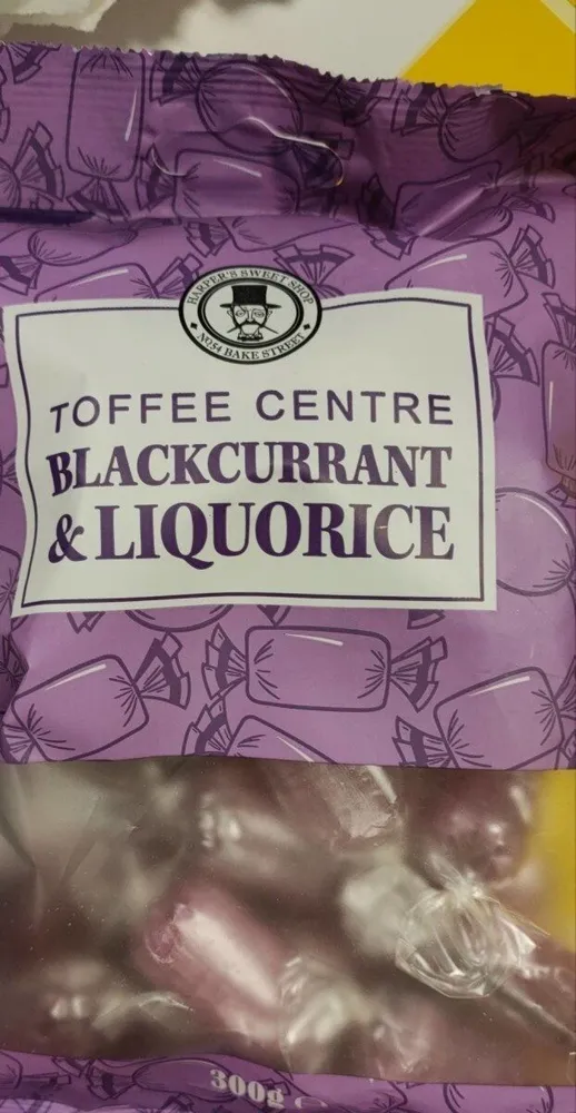 Toffee centre blackcurrant liquorice