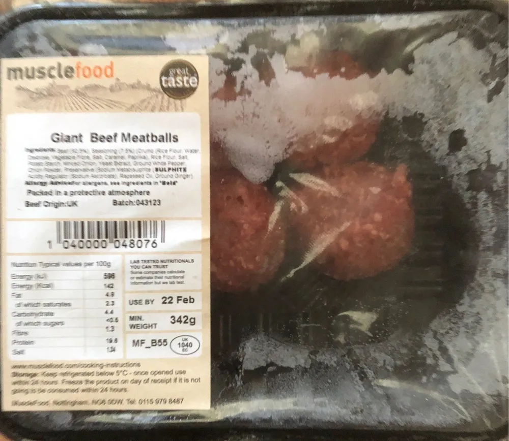 Giant beef meatballs