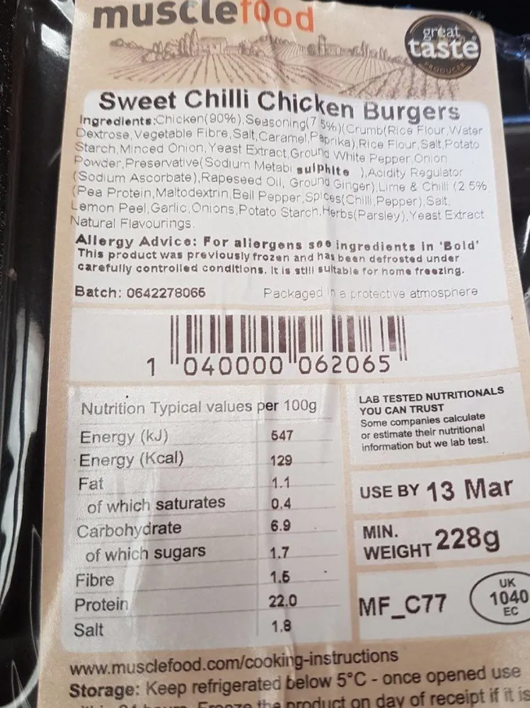 Sweet Chilli Chicken Burger