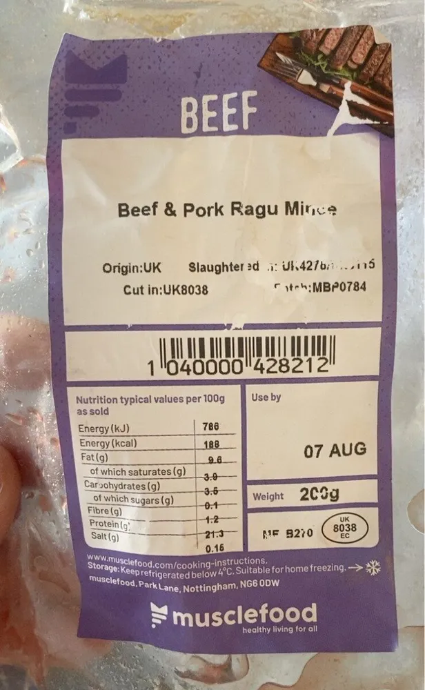 Beef and ragu mince