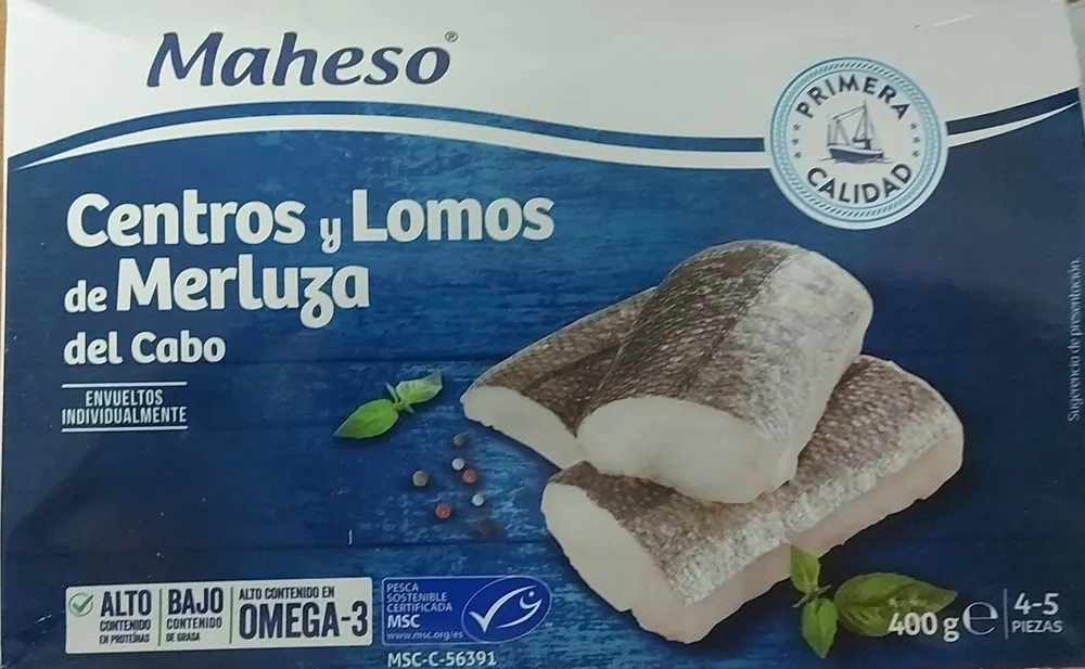 Centros y lomos de merluza del cabo