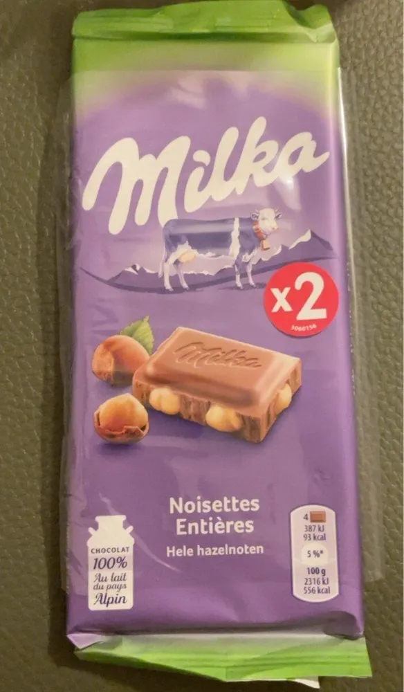 Milka chocolat noisettes entières
