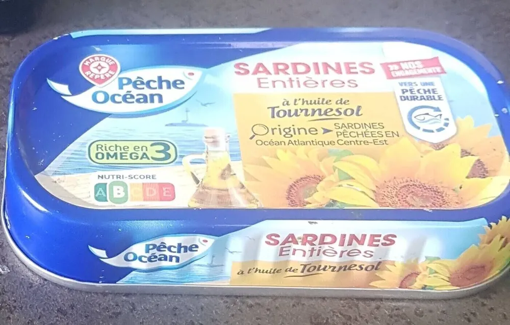 Sardines entieres à  l'huile de tournesol