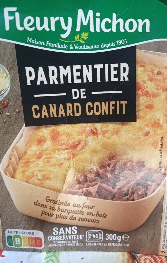 Parmentier de canard confit fleury Michon