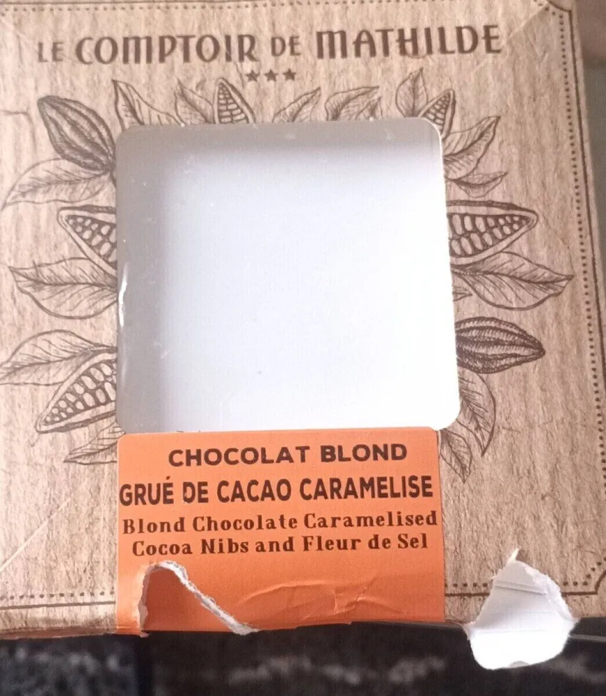 Chocolat blond grue de cacao caramélisé