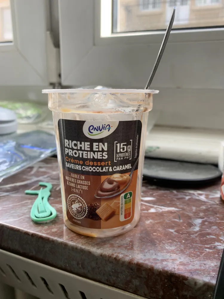 Crème dessert saveur chocolat caramel
