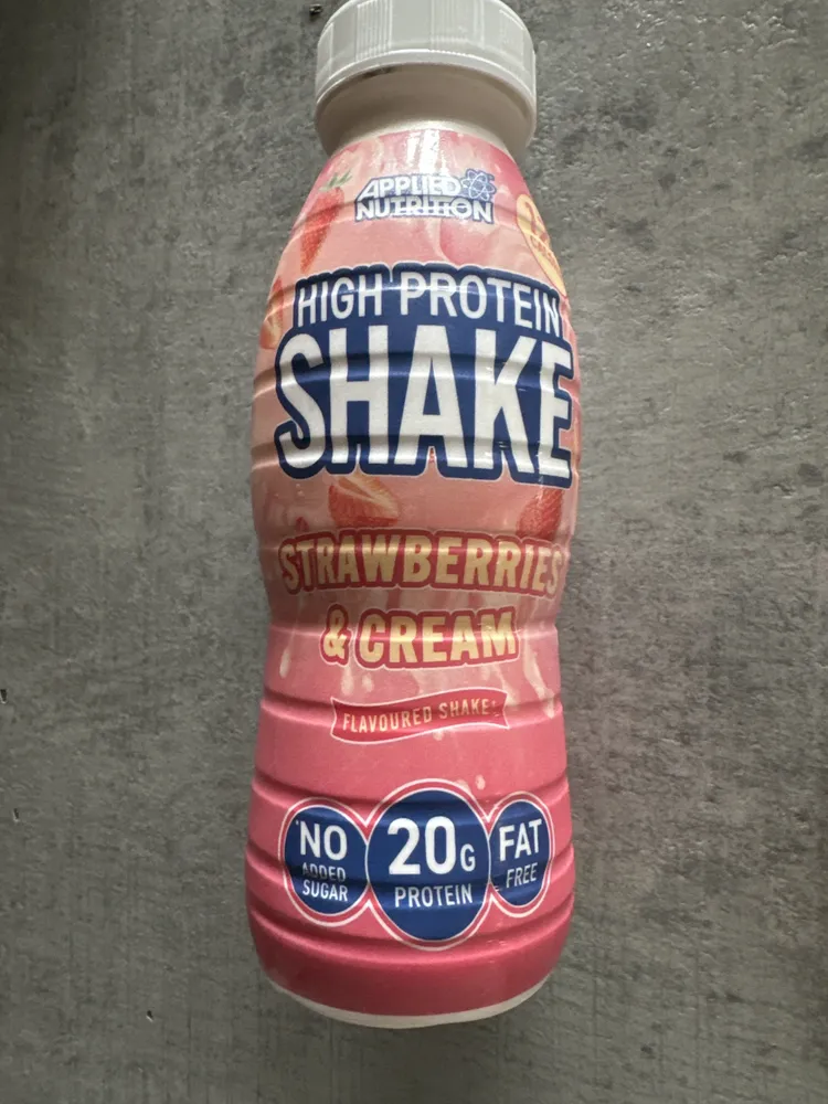 high protein shake strawberries & cream