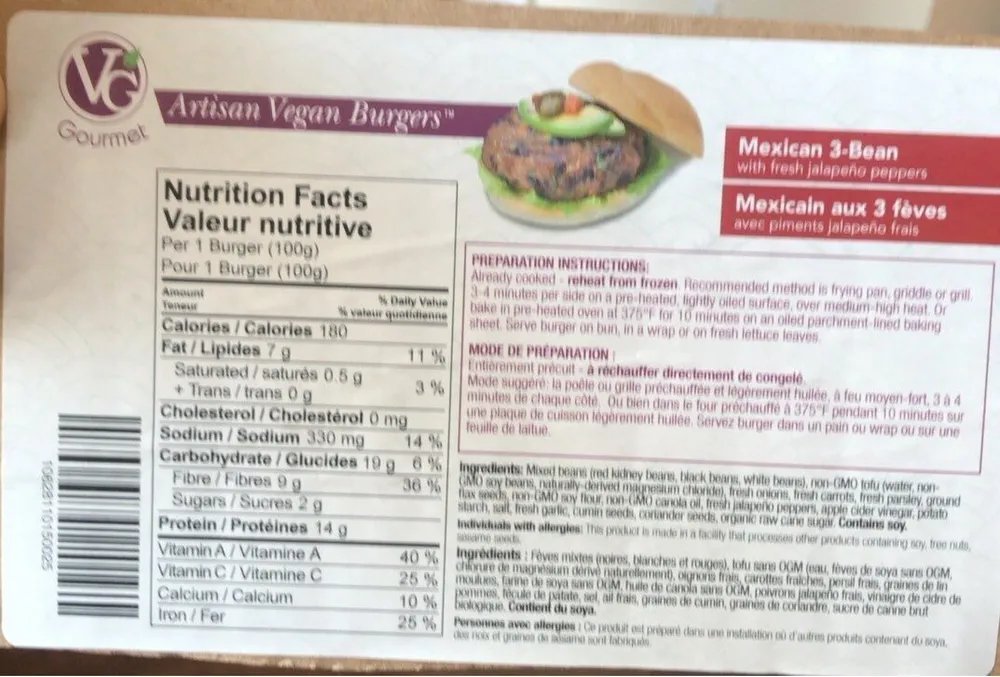 Artisan vegan burgers