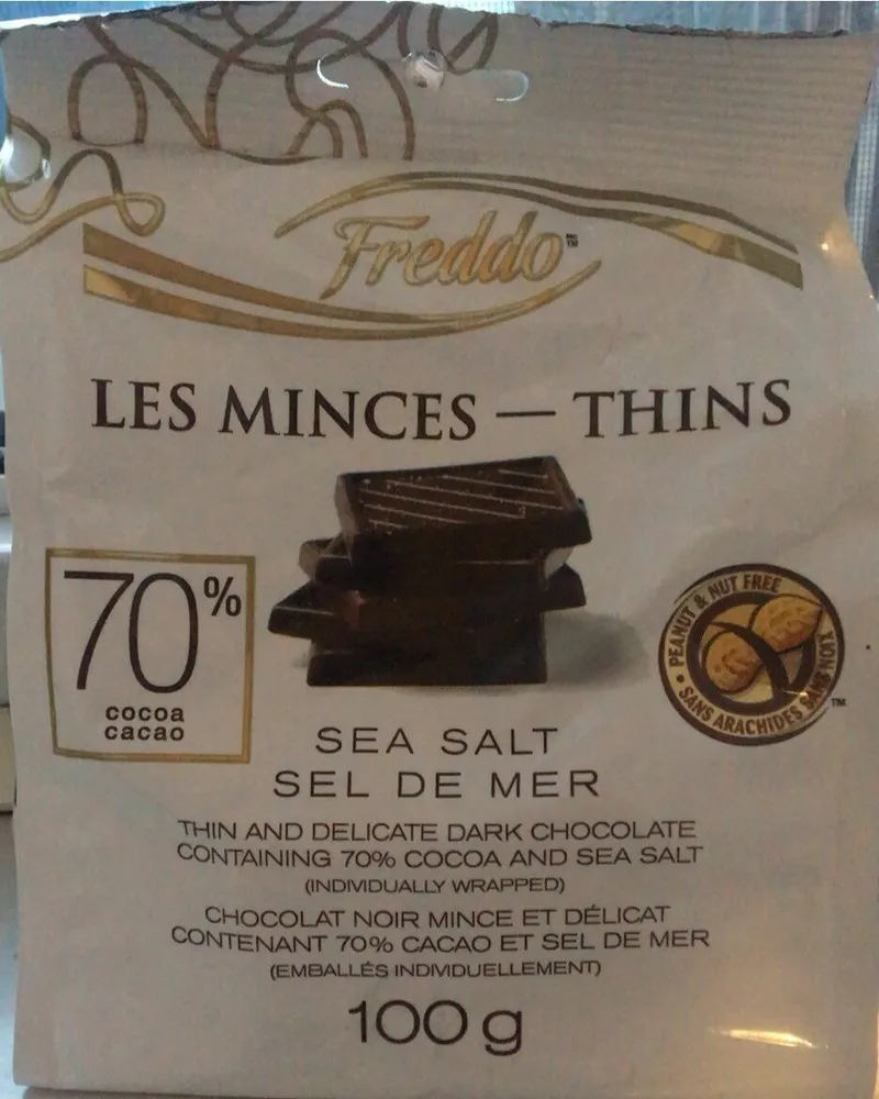Chocolat noir mince et délicat