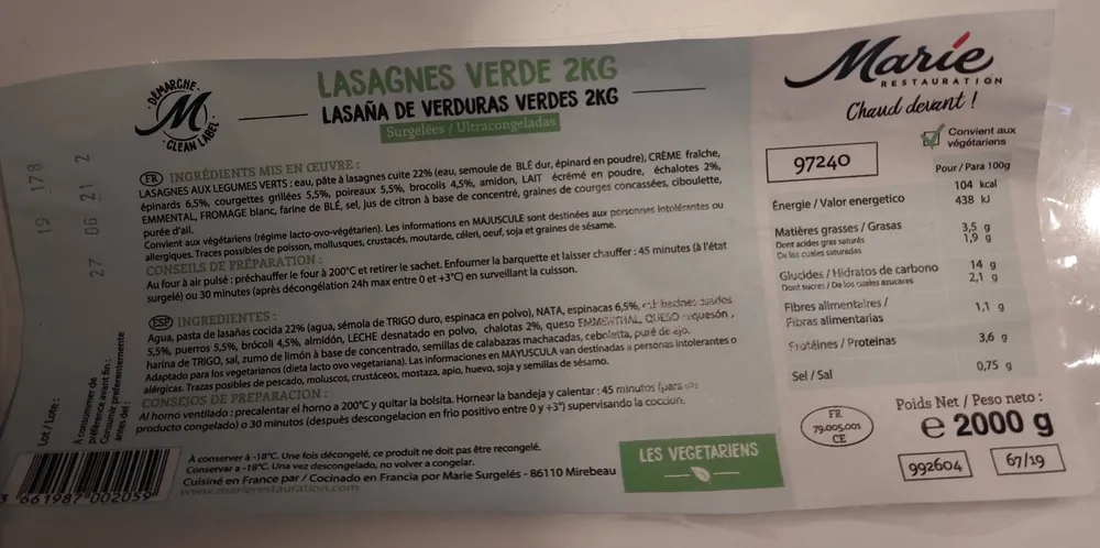 lasagnes verdes