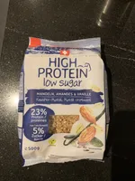 HIGH PROTEIN low sugar MANDELN, AMANDES & VANILLE Krusper-Müsli, Müsli croquant