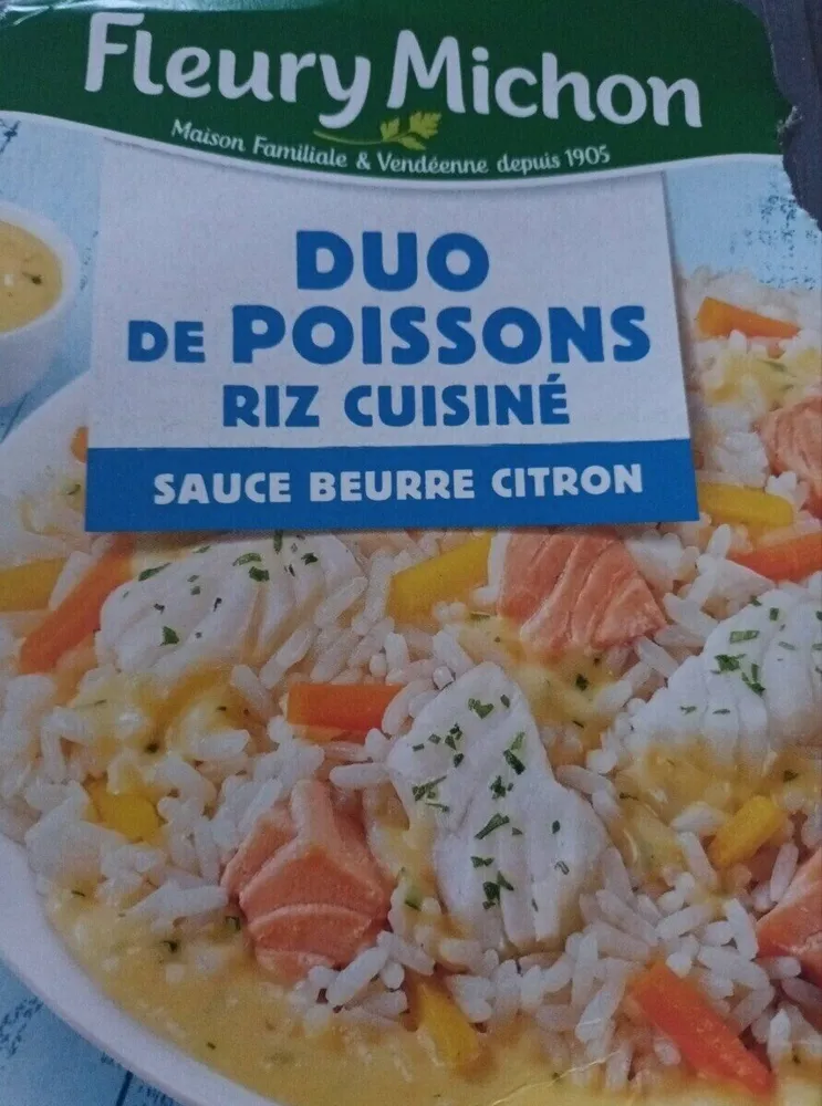 Duo de poissons riz cuisine sauce au beurre