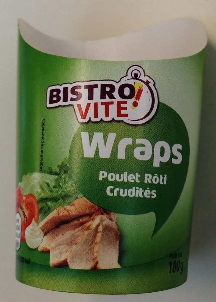 wraps poulet rôti crudités