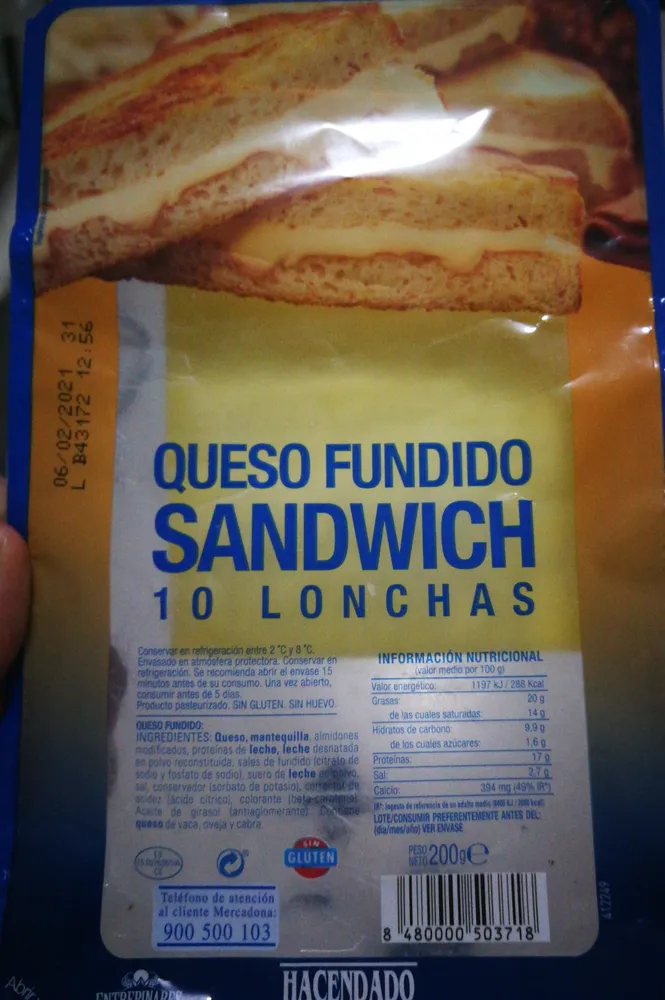 Quedo fundido Sándwich