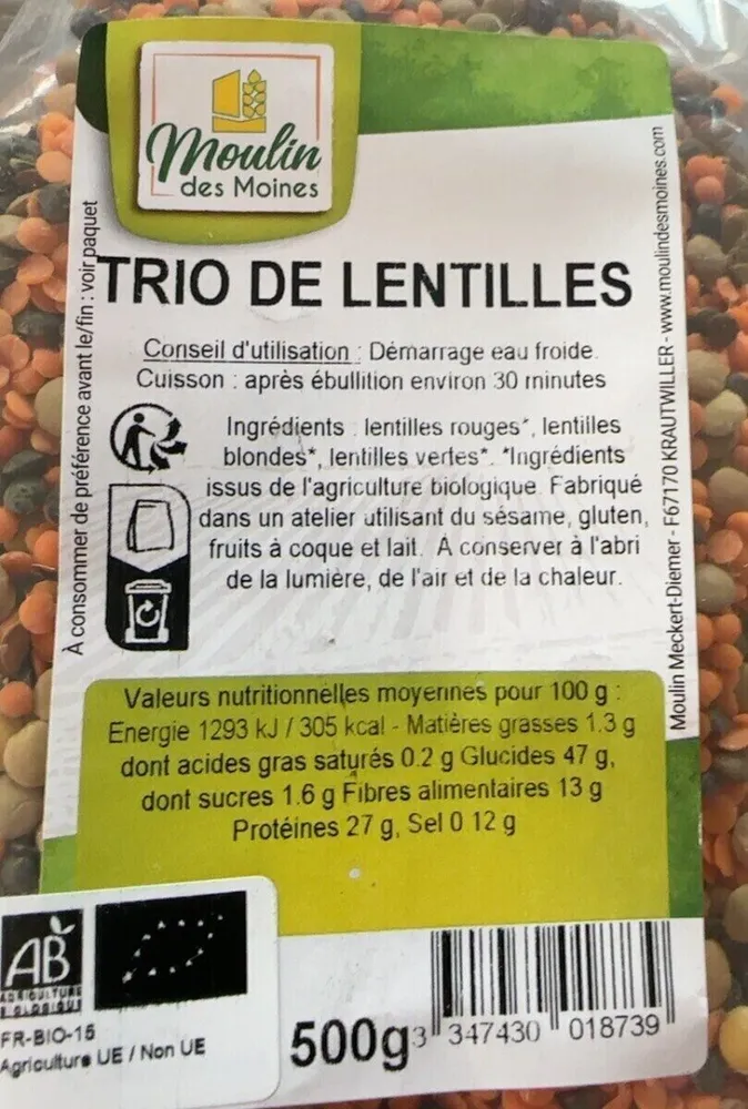 Trio de lentilles