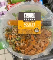 Asian salad poulet curry rouge