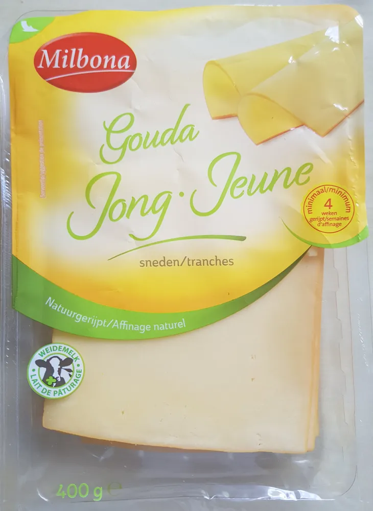 Gouda jeune tranches
