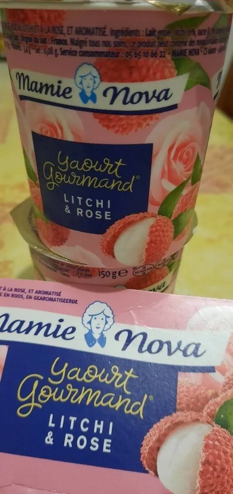 Yaourt gourmand litchi et rose