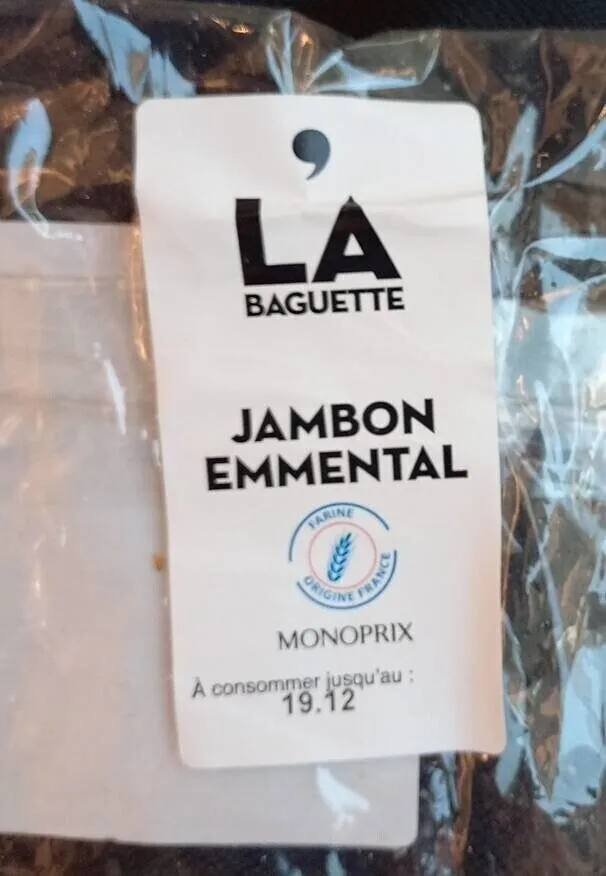 Sandwich La Baguette jambon emmental