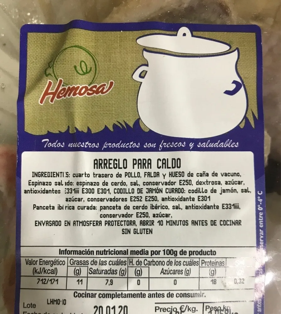 Arreglo para caldo