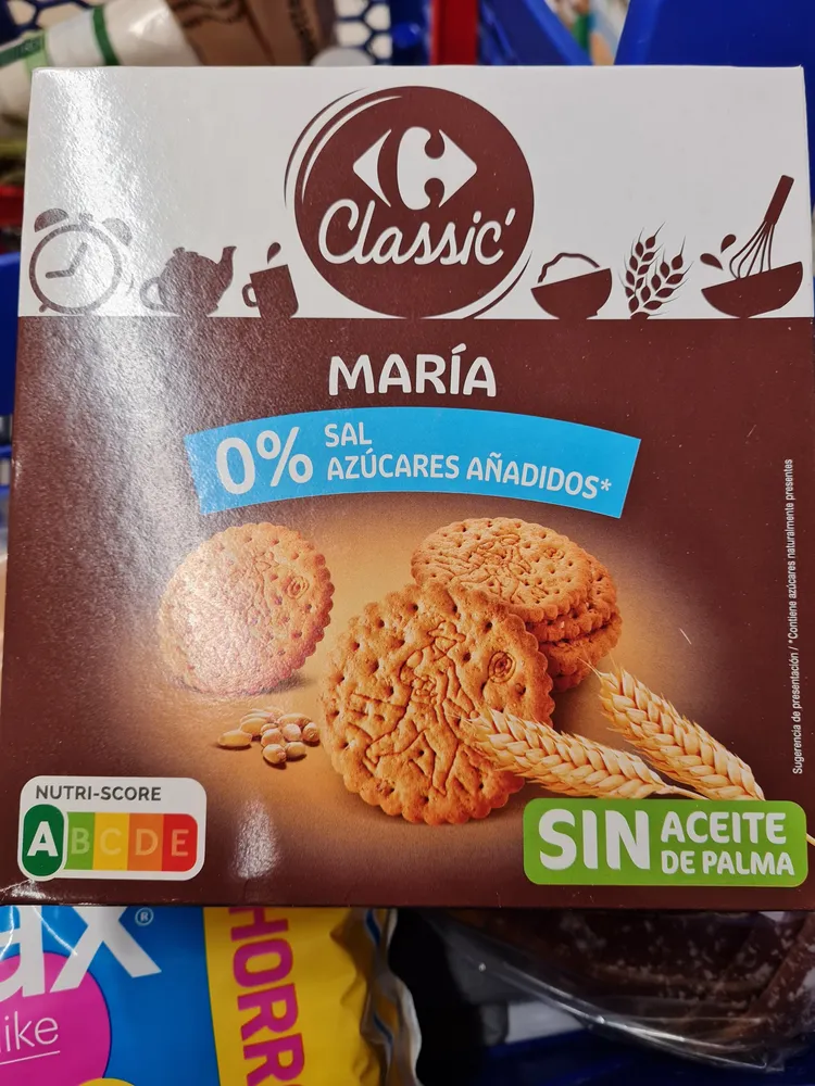 Galletas María sin sal y sin azúcares añadidos