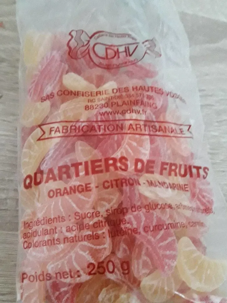 Quartiers de fruits