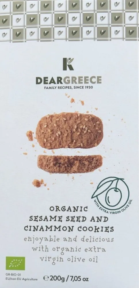 Galletas orgánicas con semillas de sésamo y canela