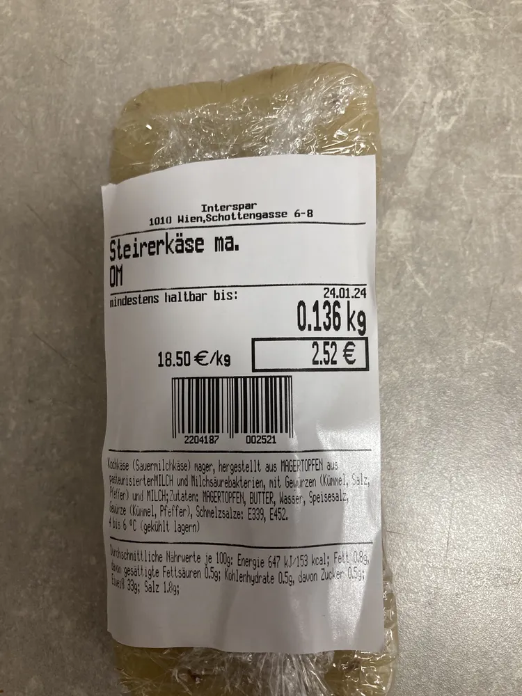 Steirerkäse ma. OM
