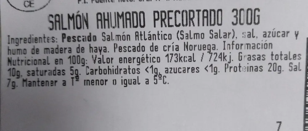 Salmón ahumado precortado