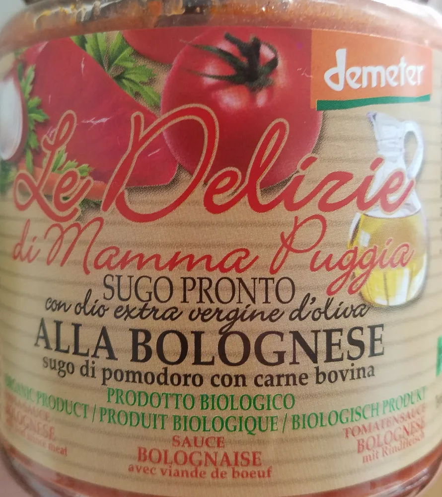 Le Delirie di Mamma Puggia Sauce Bolognaise avec viande de boeuf
