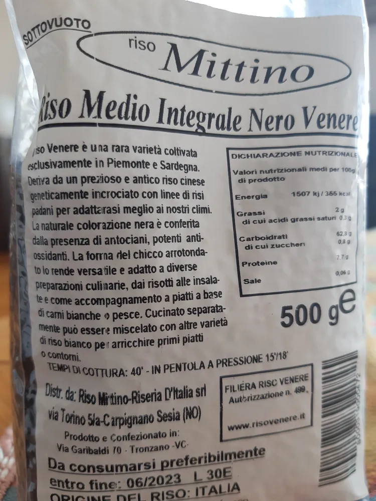 riso medio integrale nero venere