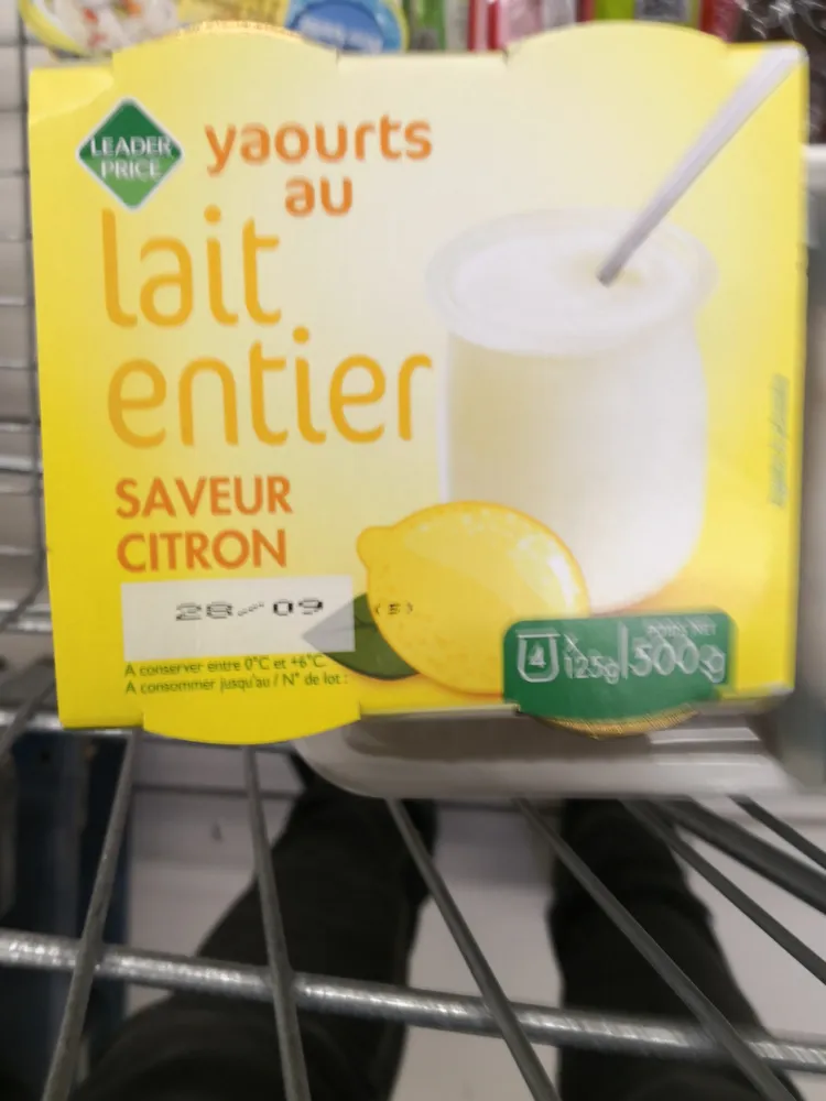 yaourt au lait entier au citron