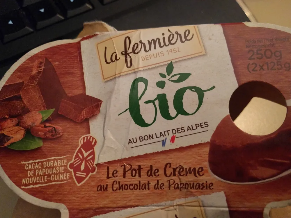 le pot de crème au chocolat de Papouasie