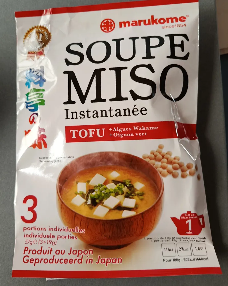 SOUPE MISO Instantanée TOFU + Algues Wakame + Oignon vert