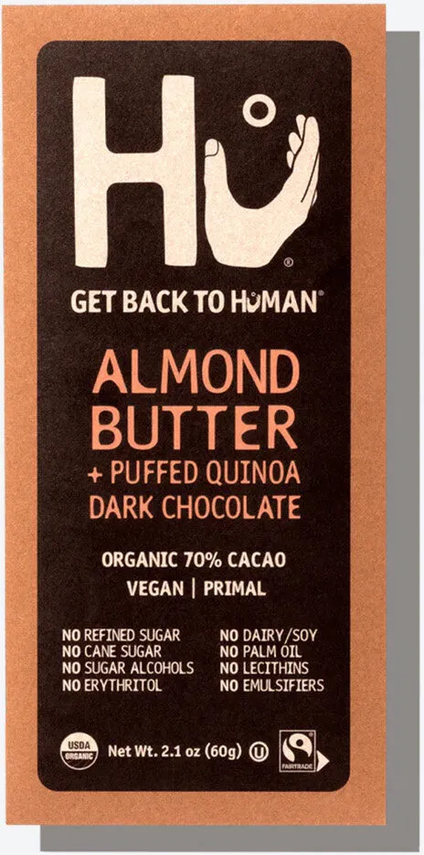 Almond Butter + Puffed Quinoa Dark Chocolate
