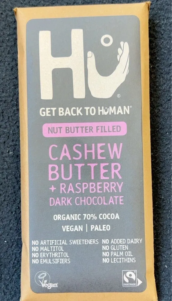 Cashew butter + raspberry dark chocolate